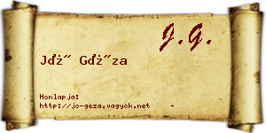 Jó Géza névjegykártya